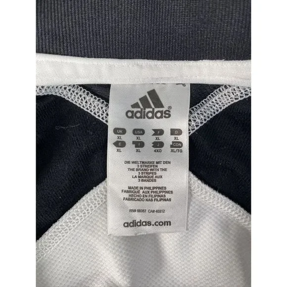 Adidas Men's White & Black 1/4 Zip Polyester Pullover Sweatshirt - XL - Picture 3 of 4